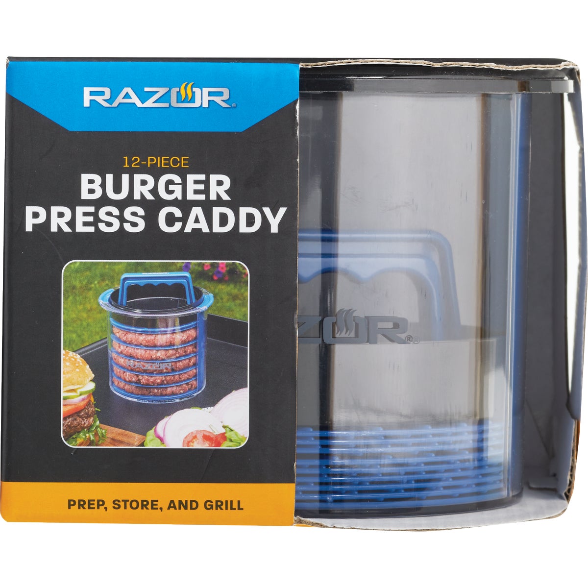 Mr. Bar-B-Q Razor 6 In. Burger Press Caddy (12-Piece) Image 2