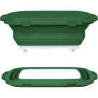 Drip EZ 20 In. L. x 16.25 In. W. x 5.5 In. D. Green Collapsible BBQ Prep Tub with Locking Lid Image 1