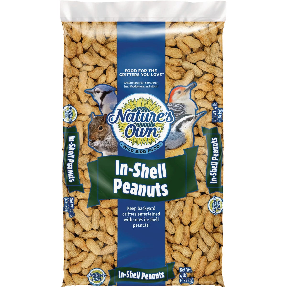 Nature's Own 4 Lb. In-Shell Peanuts Wild Bird Food