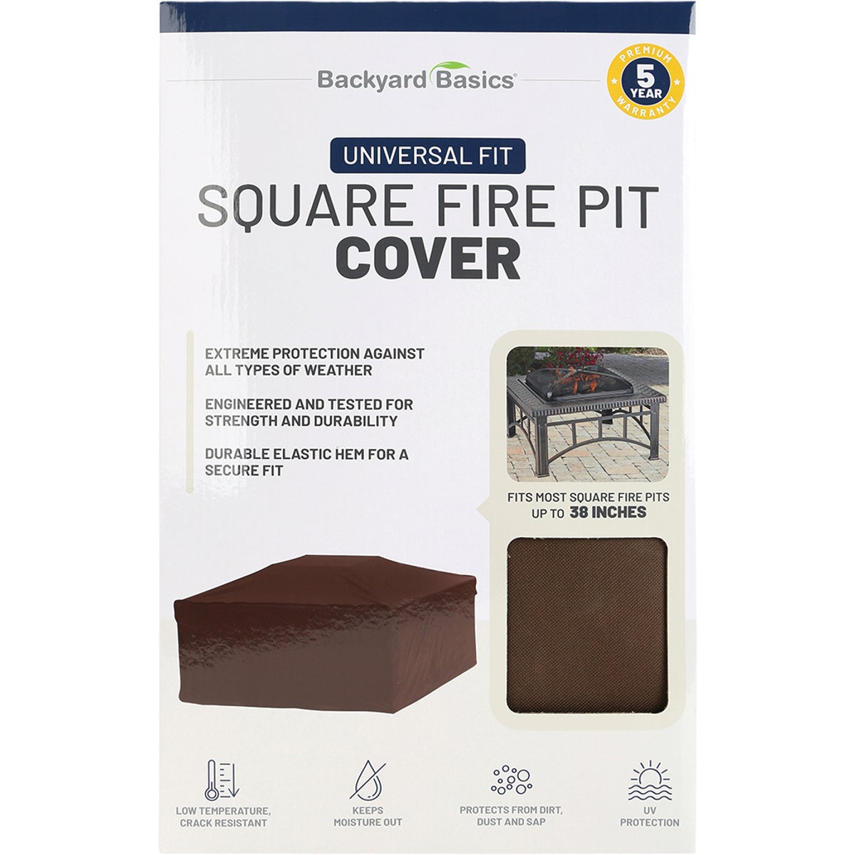 Backyard Basics 38 In. Square Firepit Cover Image 3