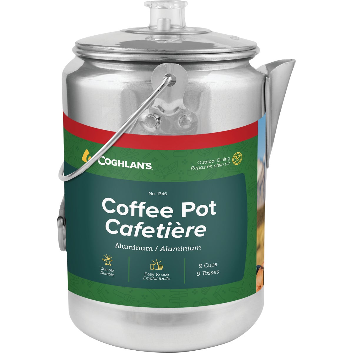 Coghlans 9-Cup Aluminum Camping Coffee Pot