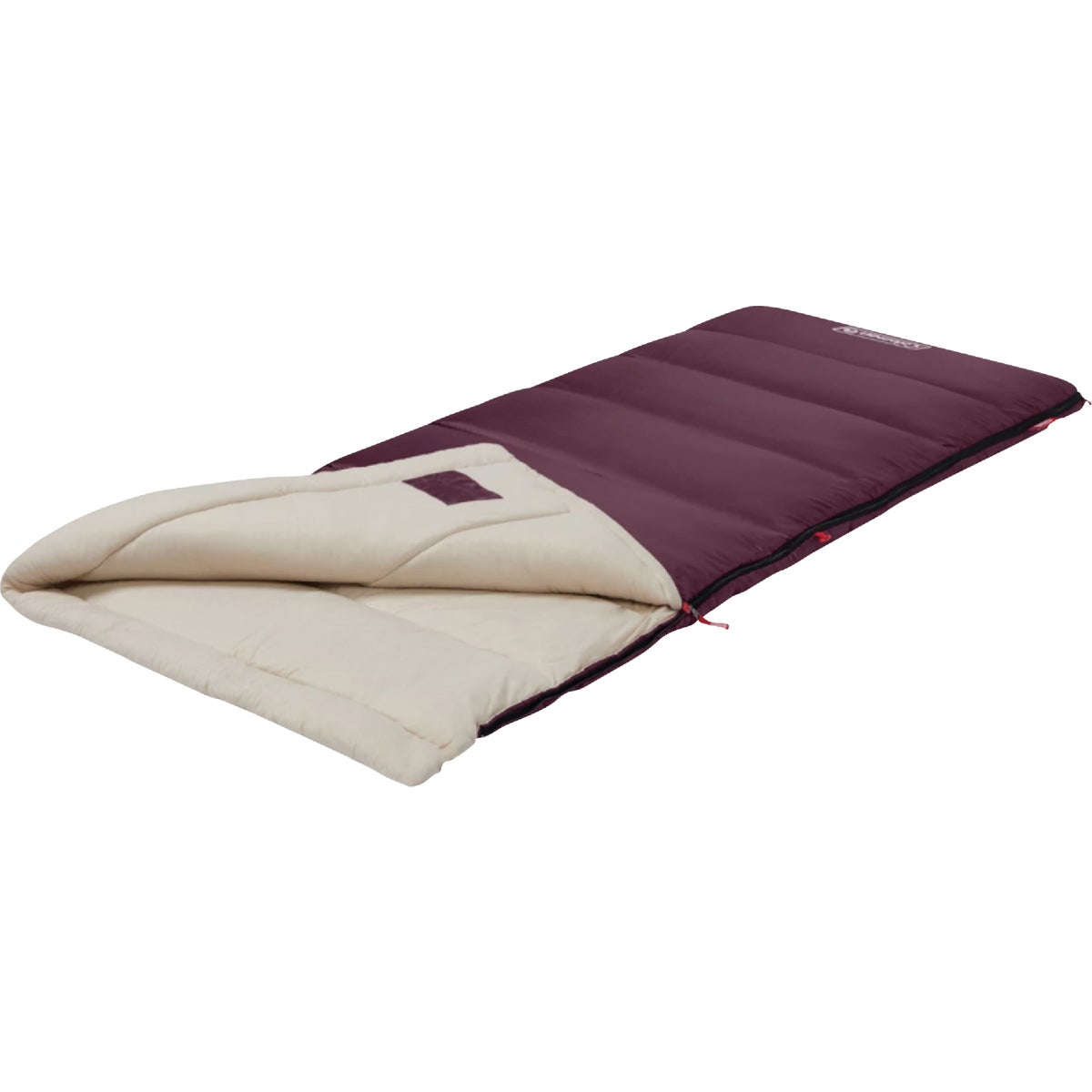 Coleman 50 Deg F 33 In. W. x 75 In. L. Red Adult Sleeping Bag Image 3