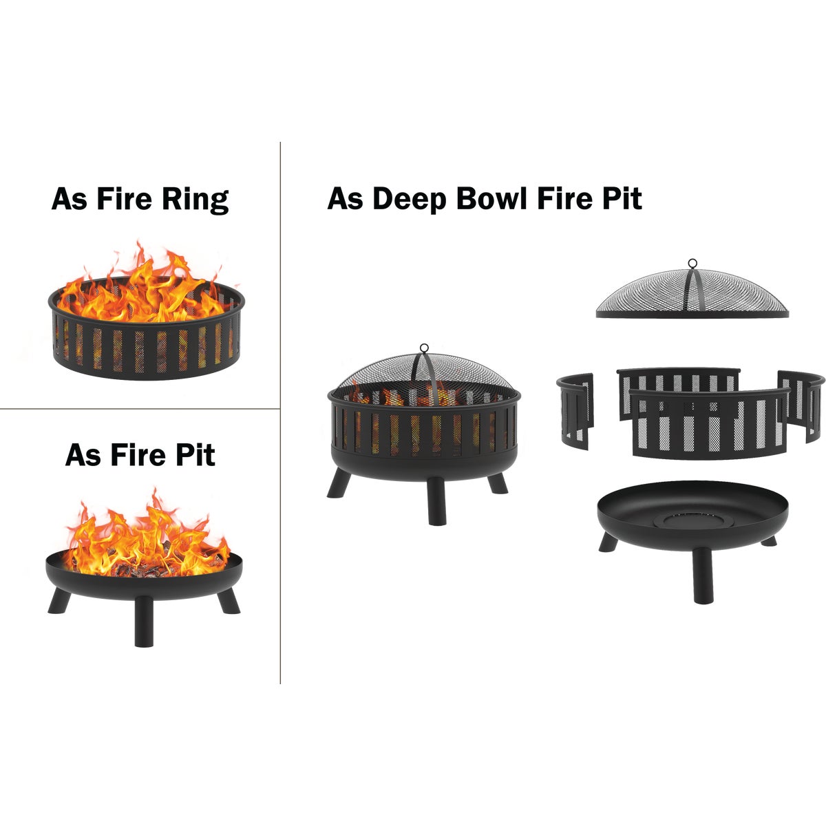 Common Goods 28 In. 3-in-1 Wood Burning Fire Pit