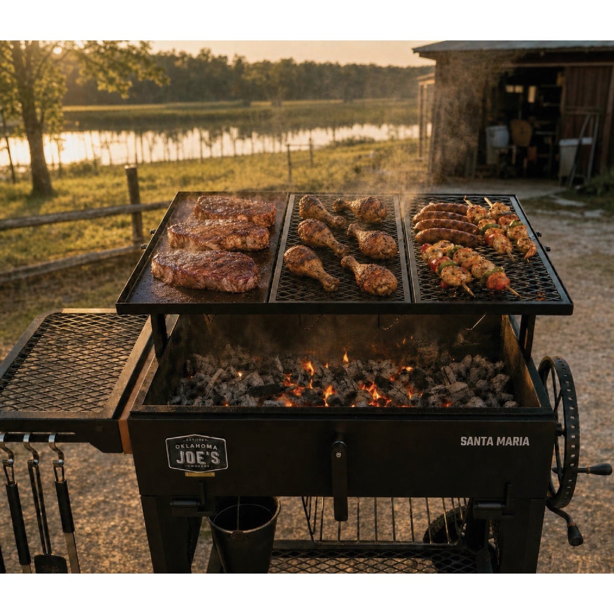Oklahoma Joe's Firecraft Series Santa Maria 600 Sq. In. Charcoal Grill Image 3