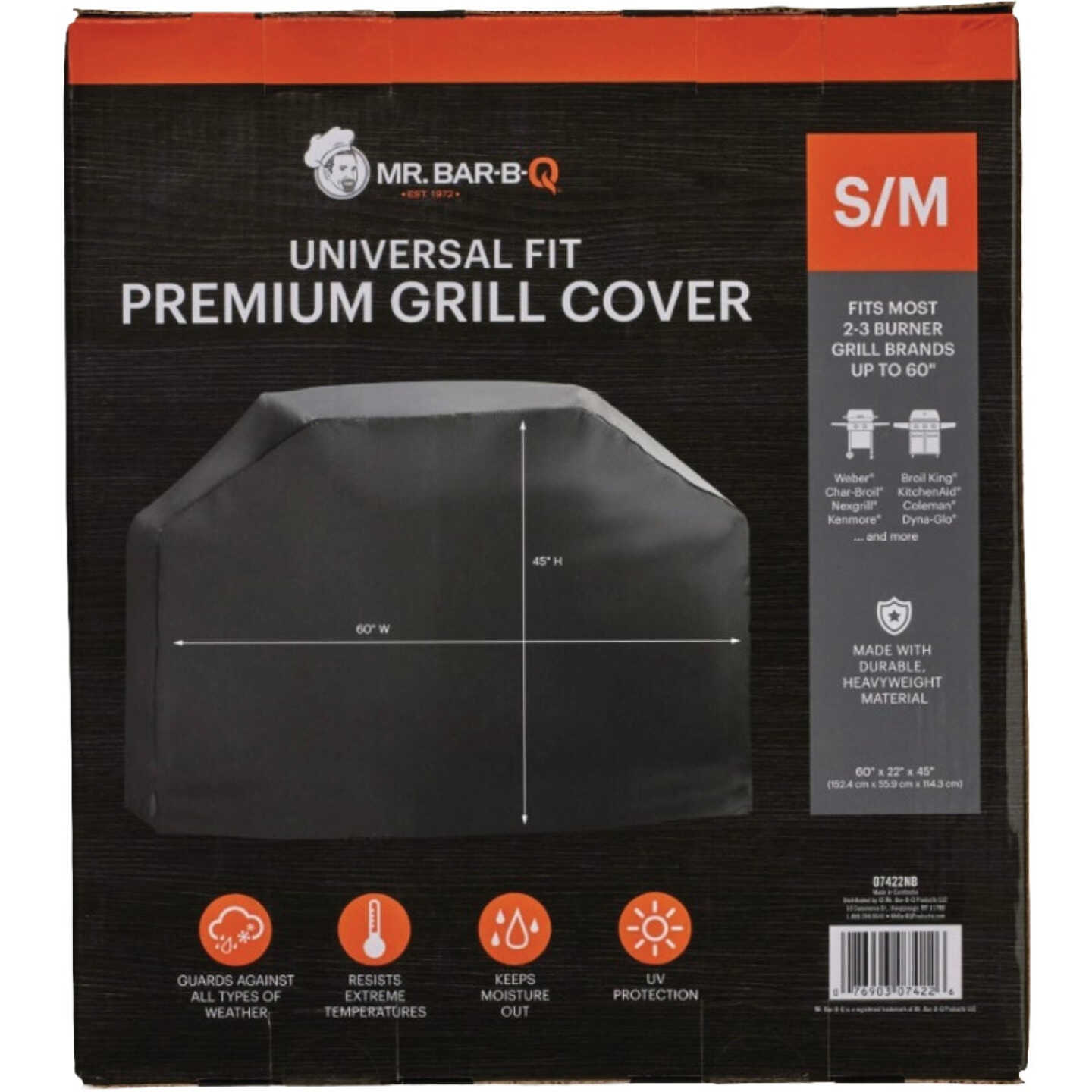 Mr. Bar-B-Q Small/Medium Black Polyester Grill Cover Image 1