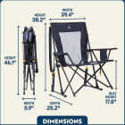 GCI Outdoor Comfort Pro XL Charcoal Folding Rocker Image 2