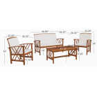 Linon Topsail Brown Wood Patio Chat Set (4-Piece) Image 2