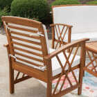 Linon Topsail Brown Wood Patio Chat Set (4-Piece) Image 5