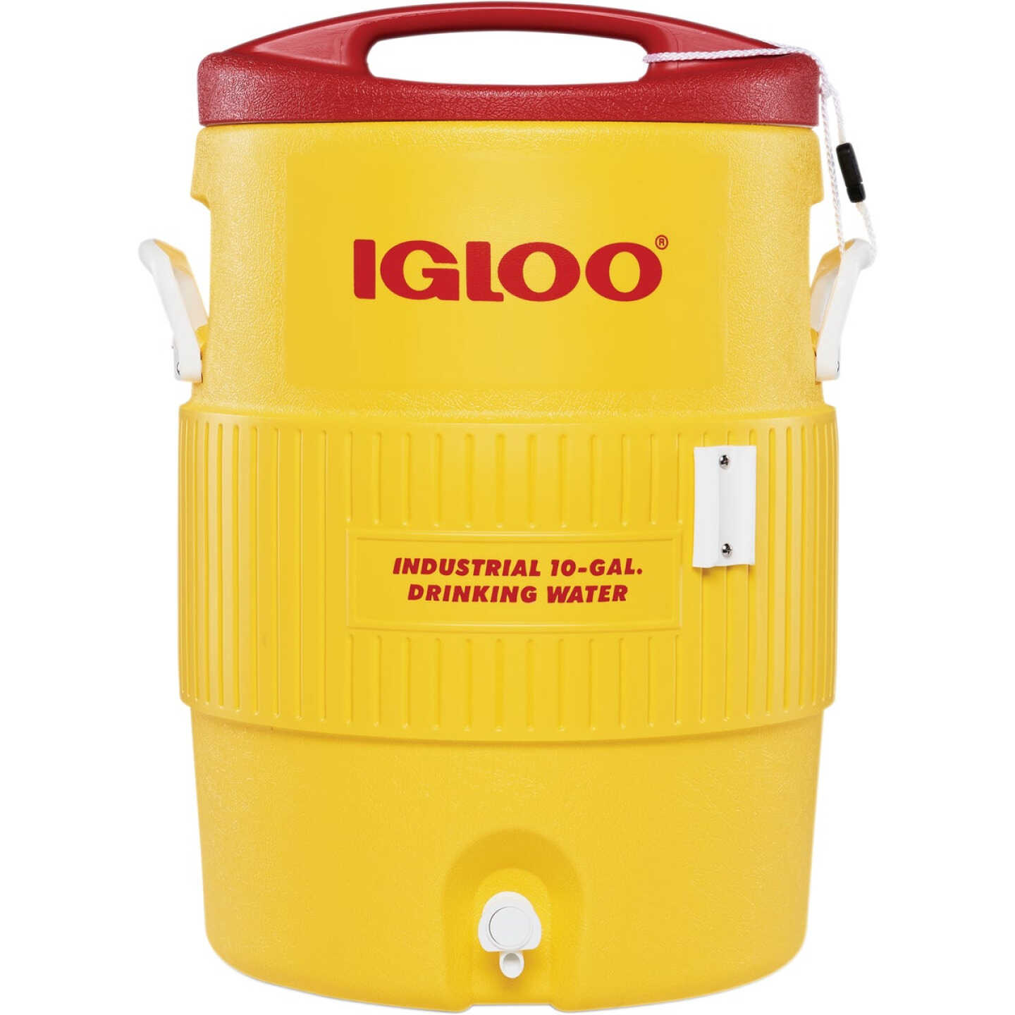 Igloo 10 Gal. Yellow Industrial Water Jug with Cup Dispenser Bracket Image 1