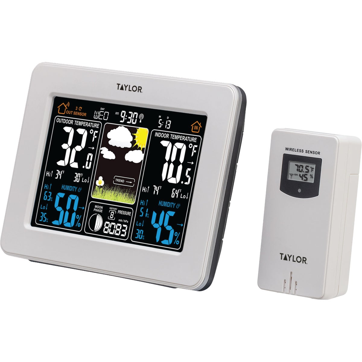 Taylor Indoor/Outdoor Digital Color Deluxe Weather Forecaster