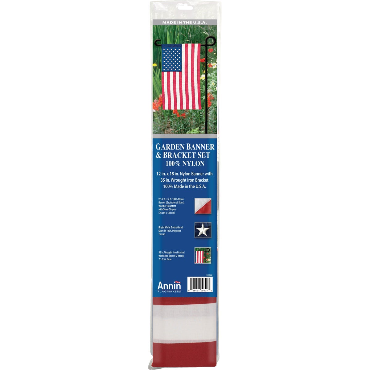 Annin 12 In. x 18 In. US Garden Banner with Bracket