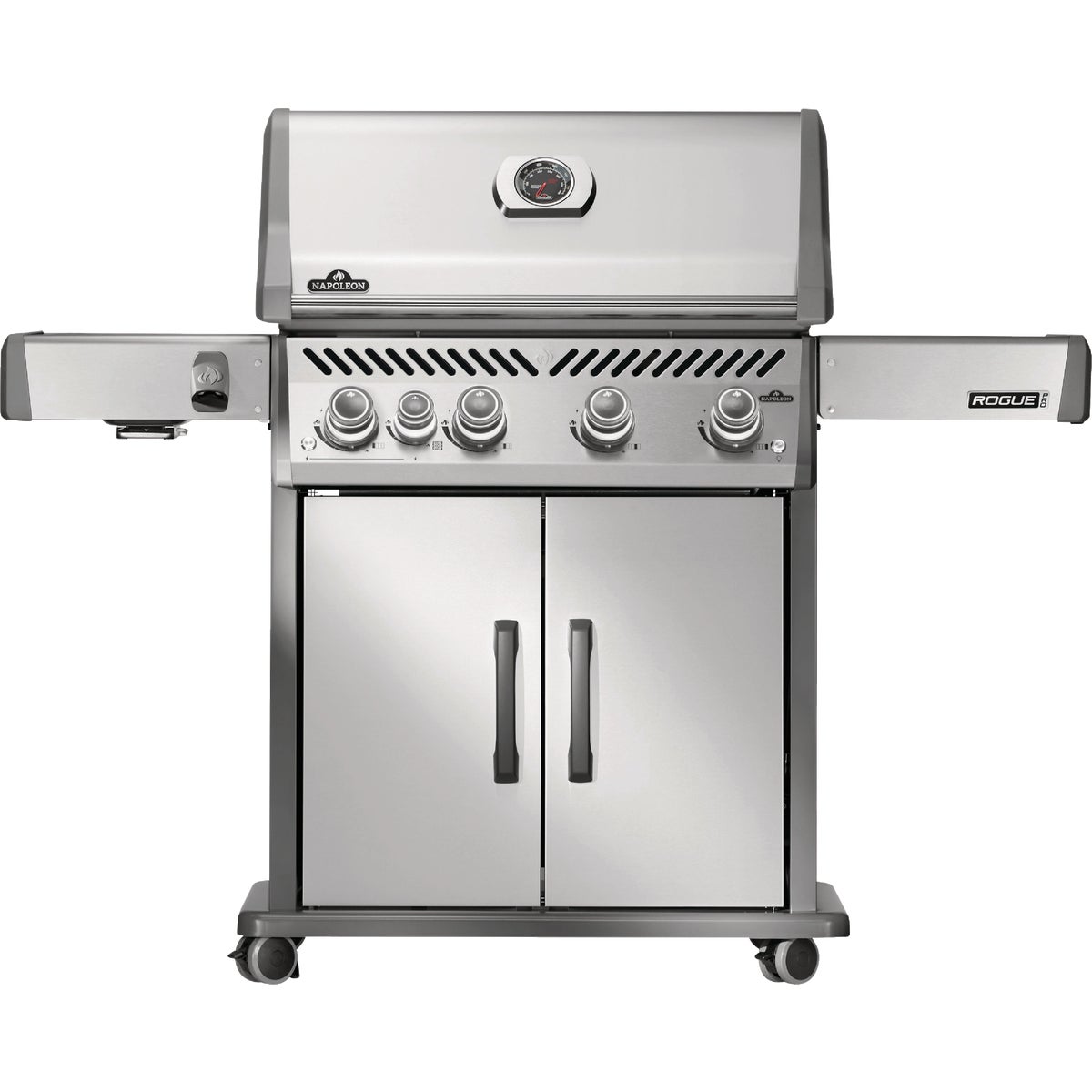 Napoleon Rogue Pro 525 4-Burner LP Gas Grill with Infrared Side Burner, Stainless Steel Image 1