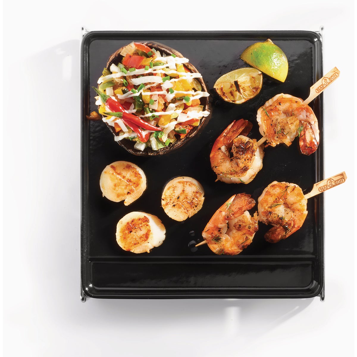 Napoleon 9 In. W. x 10.6 In. Porcelain-Enameled Cast Iron Griddle with Stainless Steel Rack Image 4