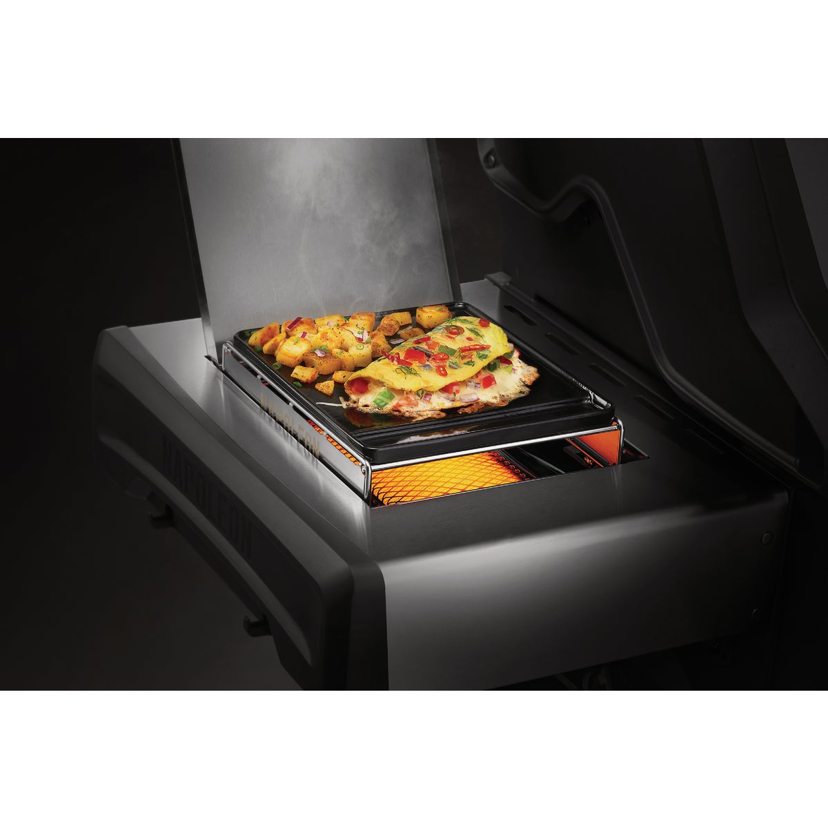 Napoleon 9 In. W. x 10.6 In. Porcelain-Enameled Cast Iron Griddle with Stainless Steel Rack Image 2