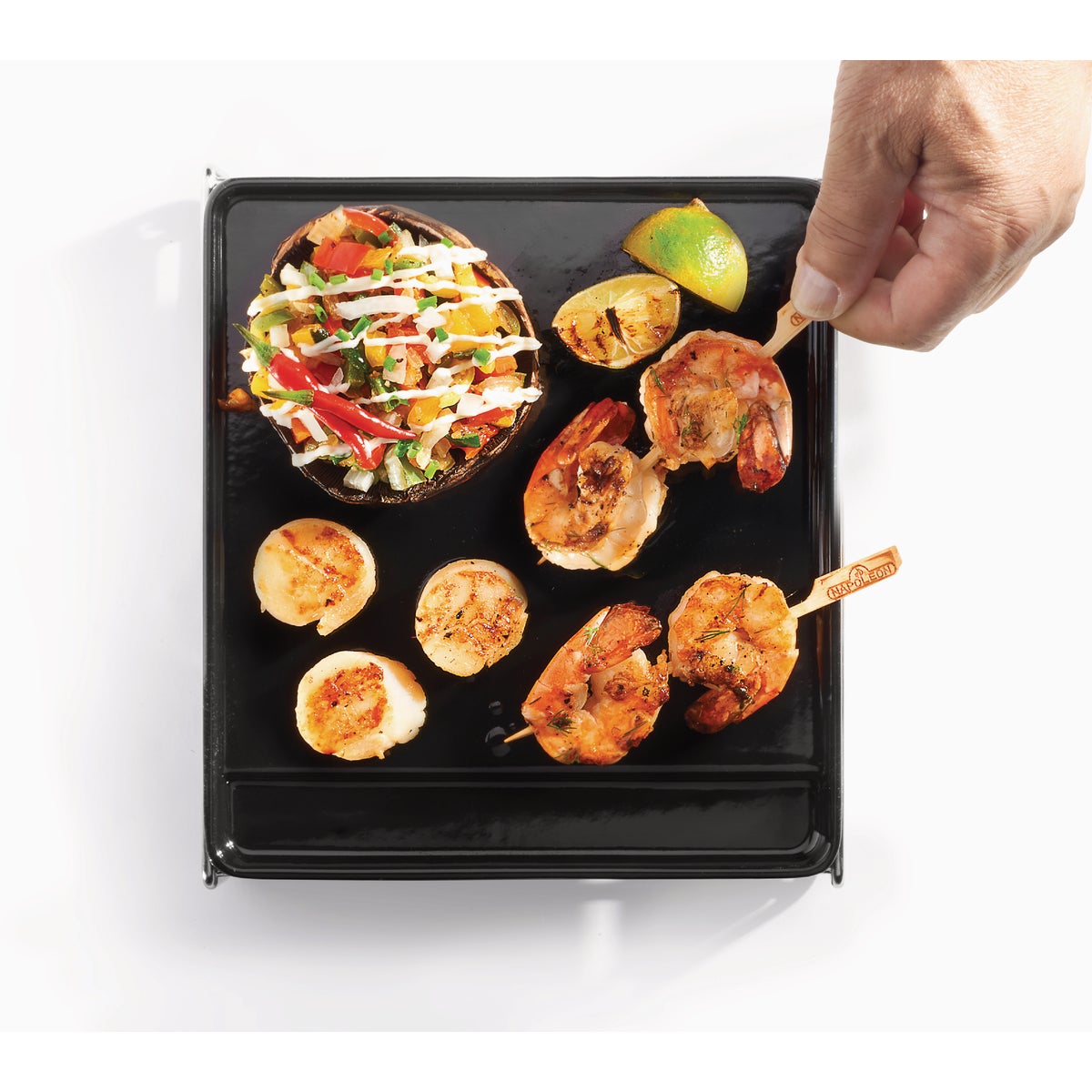 Napoleon 9 In. W. x 10.6 In. Porcelain-Enameled Cast Iron Griddle with Stainless Steel Rack Image 6