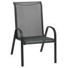Windsor Collection Black Steel Sling Oversized Stacking Chair Image 1