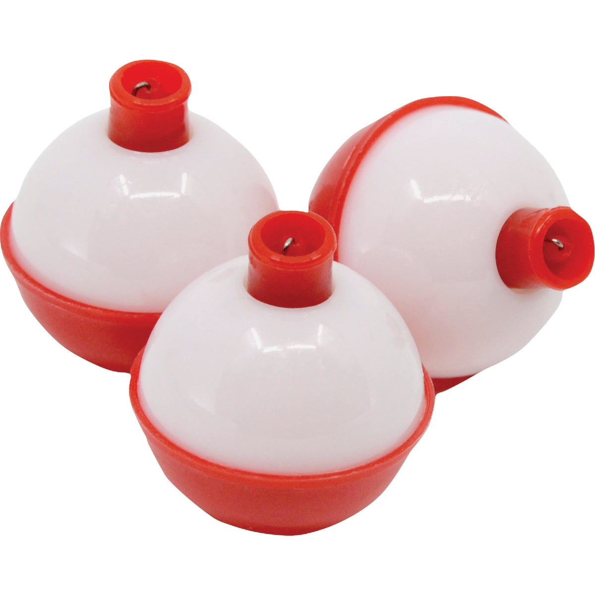Vanguard 1-1/4 In. Red & White Push-Button Fishing Bobber Float (3-Pack)