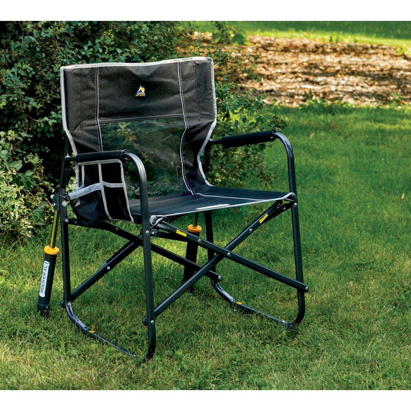 GCI Outdoor Freestyle Black PVC-Backed Polyester Powder-Coated Steel XL Folding Rocker Image 4