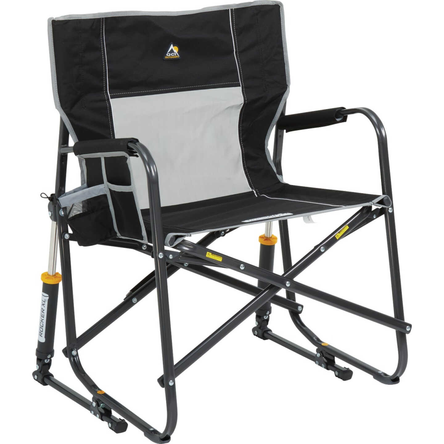 GCI Outdoor Freestyle Black PVC-Backed Polyester Powder-Coated Steel XL Folding Rocker Image 1