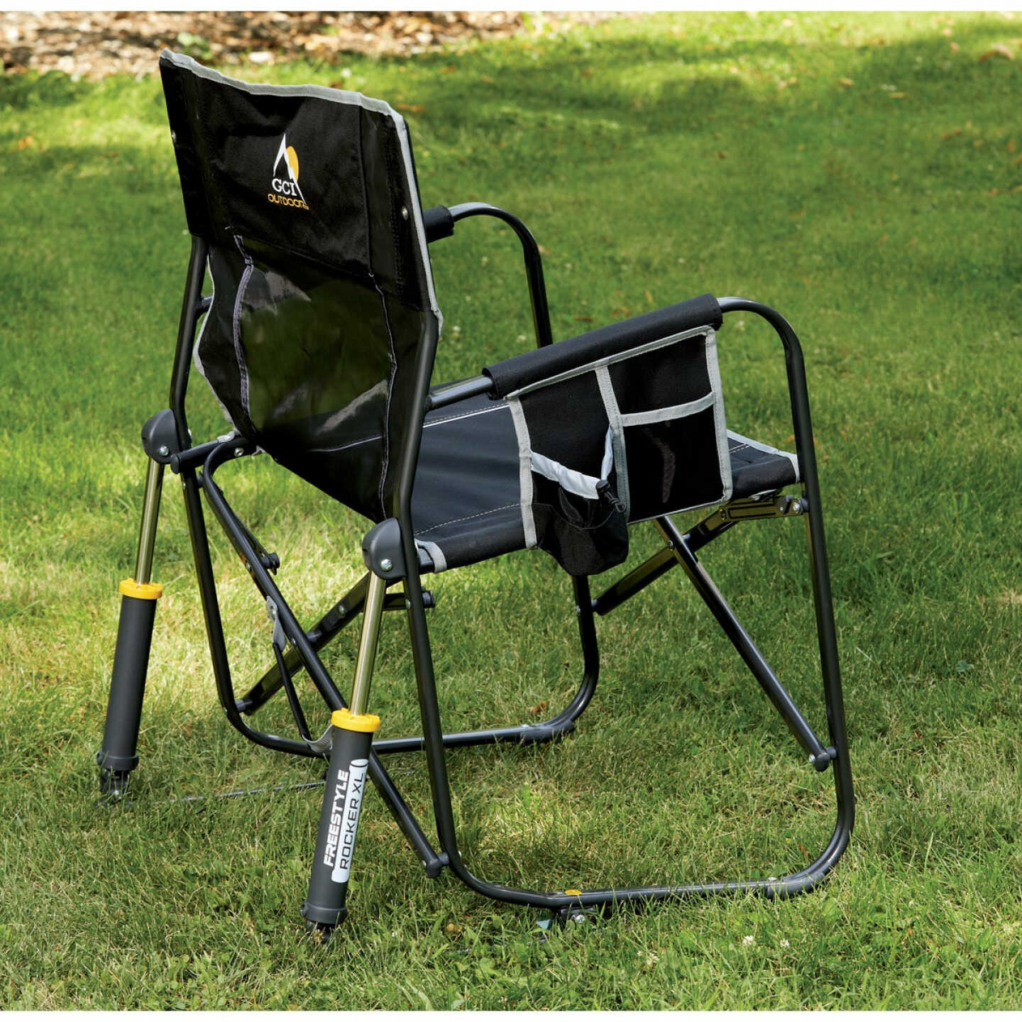 GCI Outdoor Freestyle Black PVC-Backed Polyester Powder-Coated Steel XL Folding Rocker Image 5