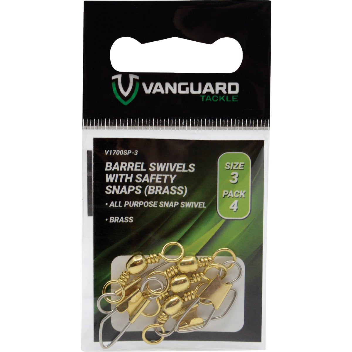 Vanguard Size 5 20 Lb. Solid Brass Snap Swivel (5-Pack)