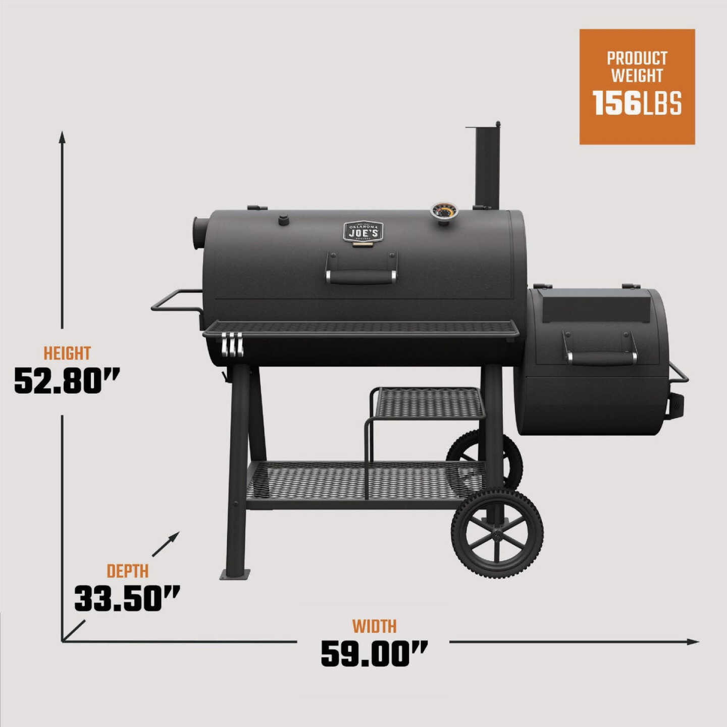 Oklahoma Joe's Highland 1093 Sq. In. Offset Reverse Flow Offset Charcoal Smoker & Grill Image 3