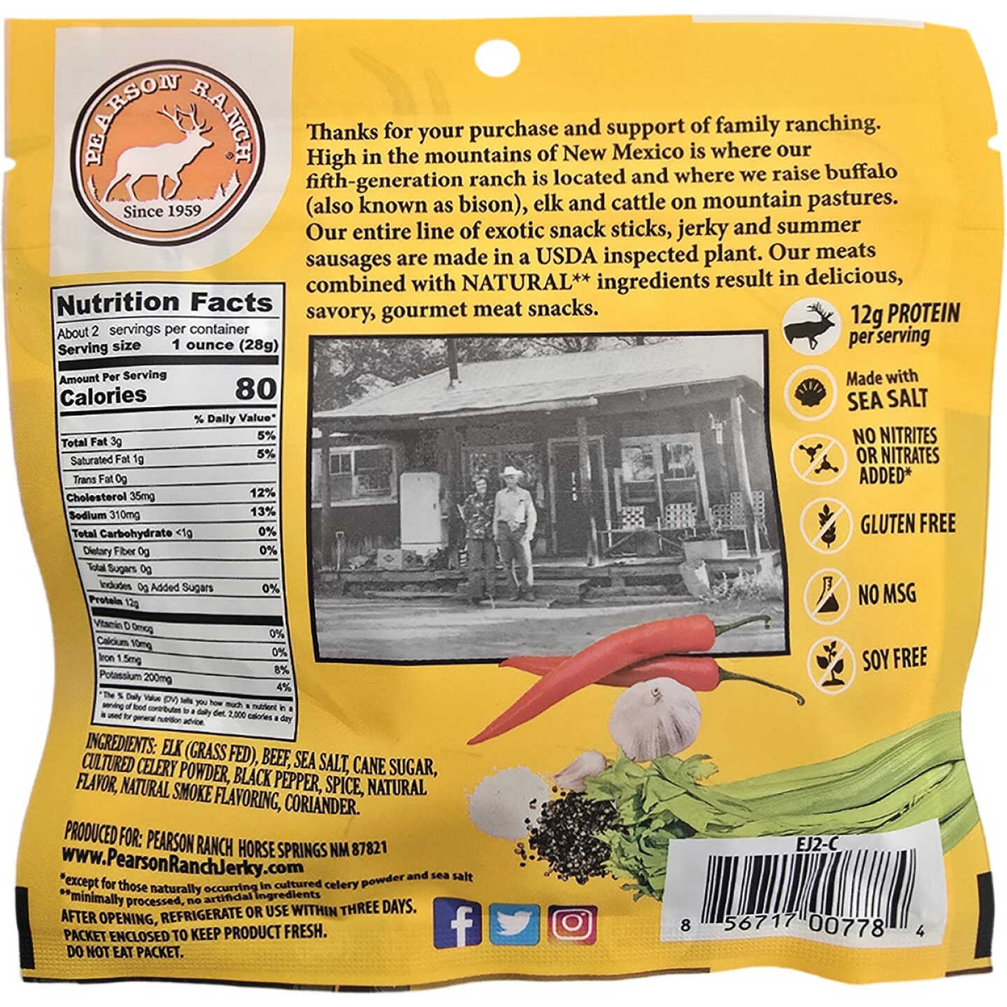 Pearson Ranch Jerky 2.1 Oz. All-Natural Elk Jerky Image 3
