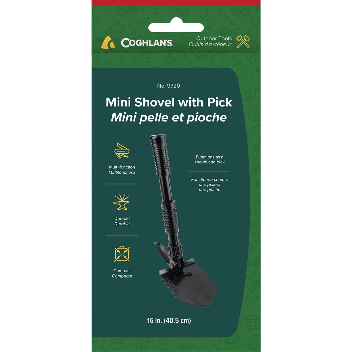 Coghlans Mini Steel Shovel with Pick