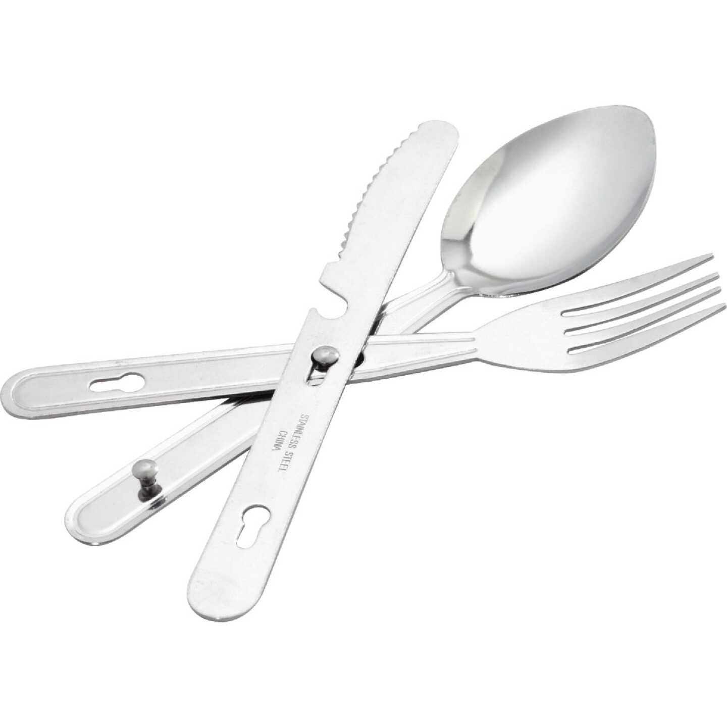 Coghlans 3-Piece Stainless Steel Knife, Fork, & Spoon Chow Kit Image 2