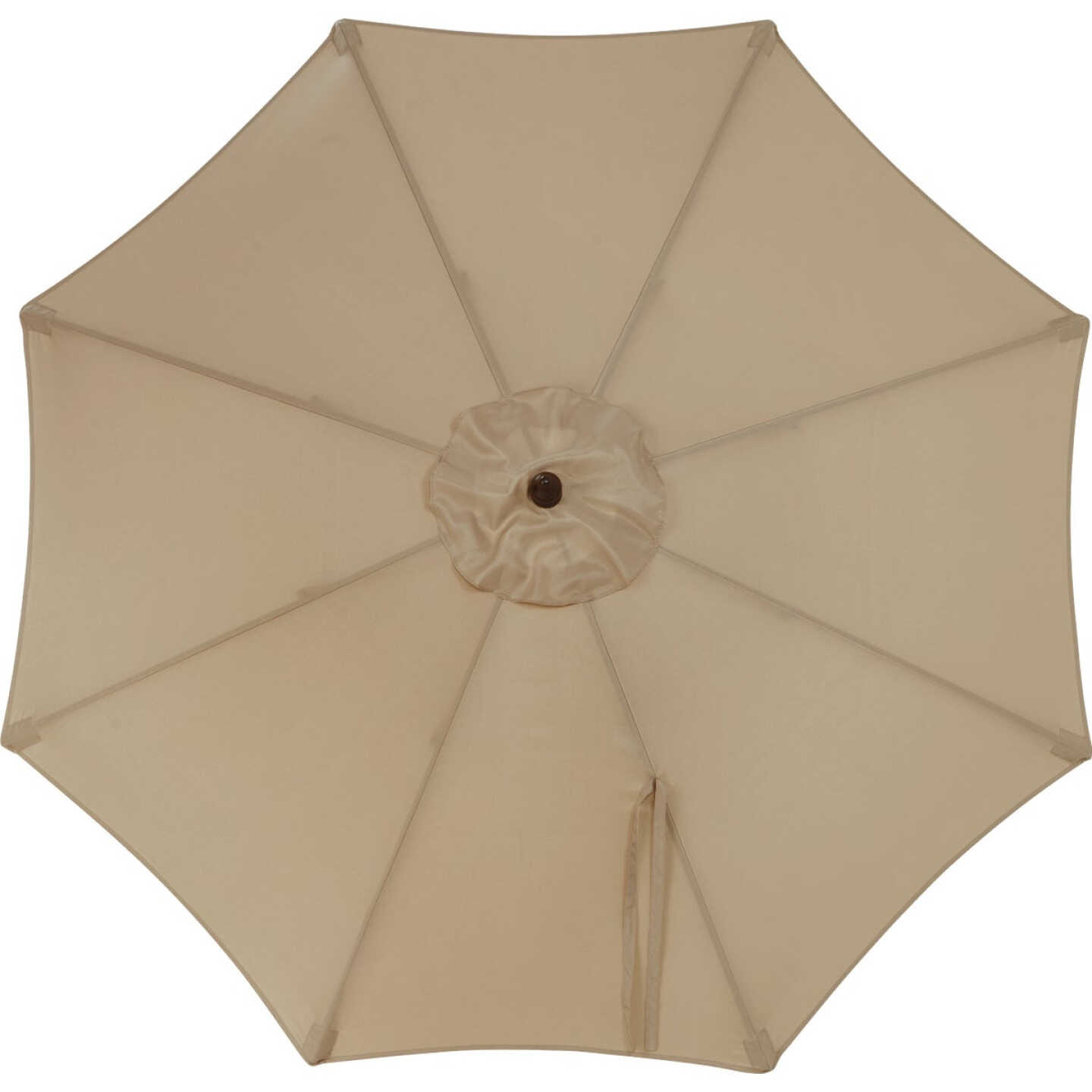 Outdoor Expressions 7.5 Ft. Pulley Tan Market Patio Umbrella with Chrome Plated Hardware Image 3