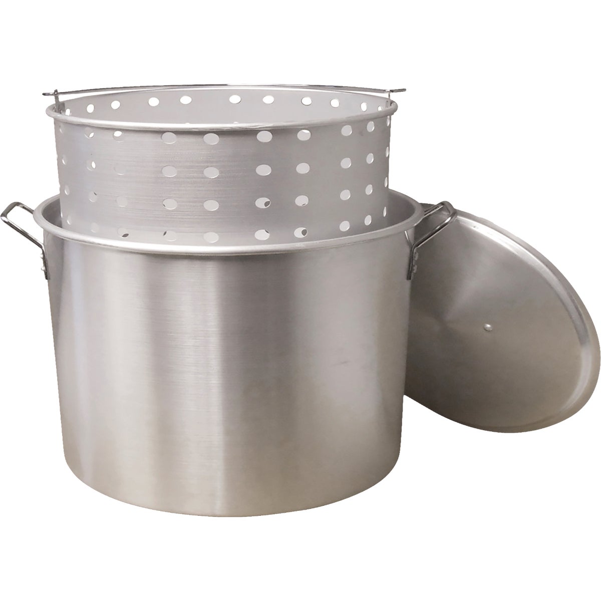 King Kooker 60 Qt. Aluminum Outdoor Boiling Pot with Basket and Lid