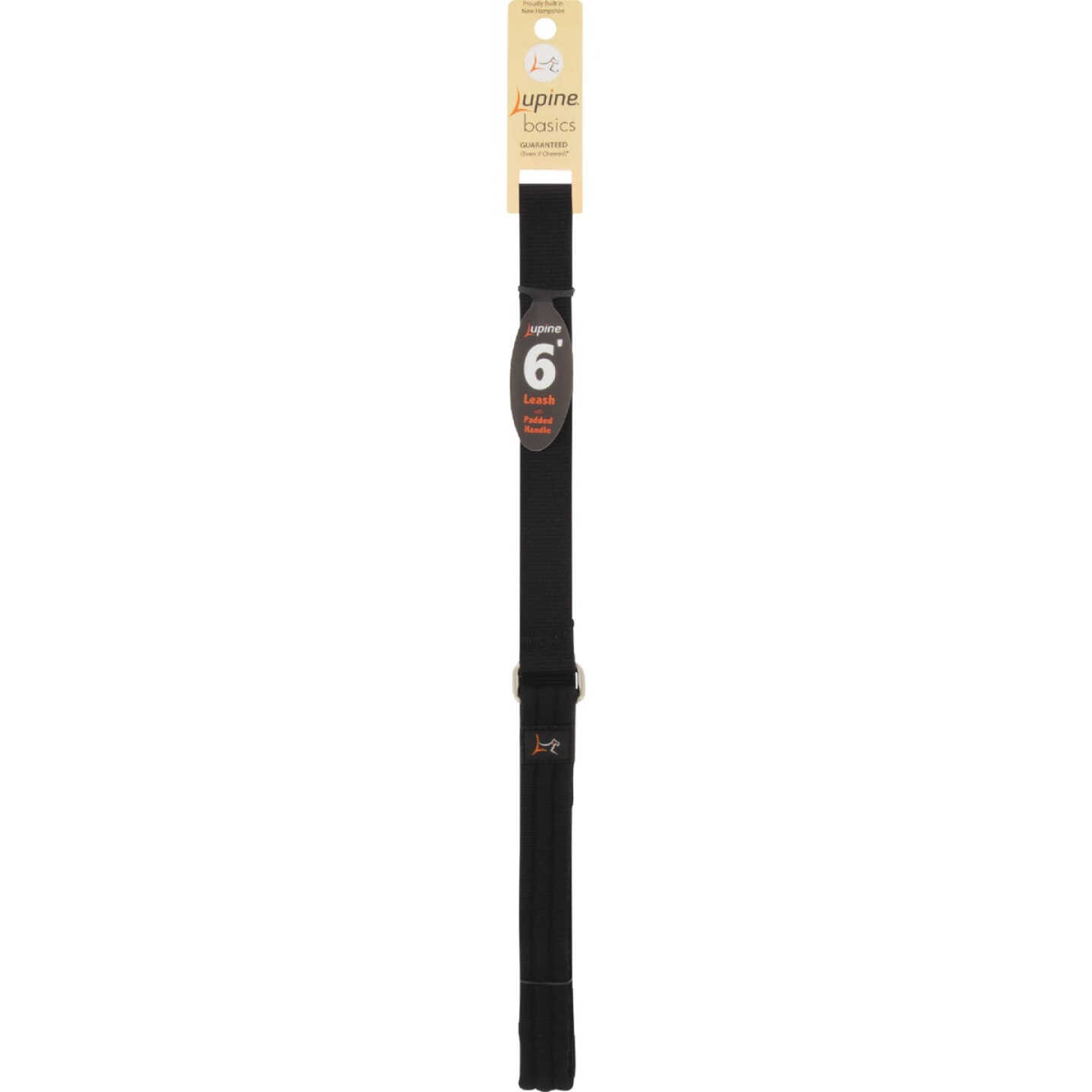 Lupine 1 In. x 6 Ft. Traditional Solid Black Dog Leash Image 1
