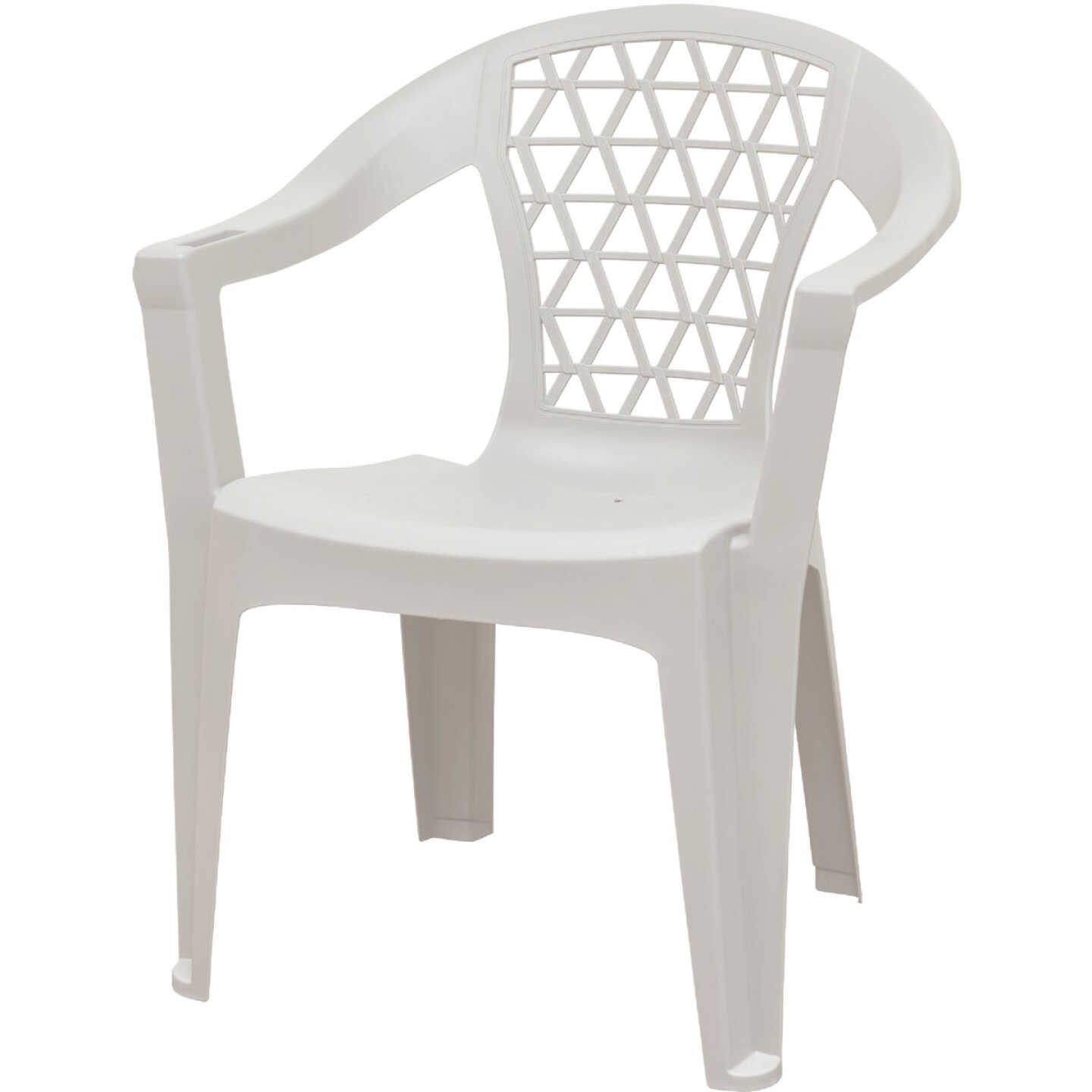 Adams Penza White Poly Stackable Chair Image 1