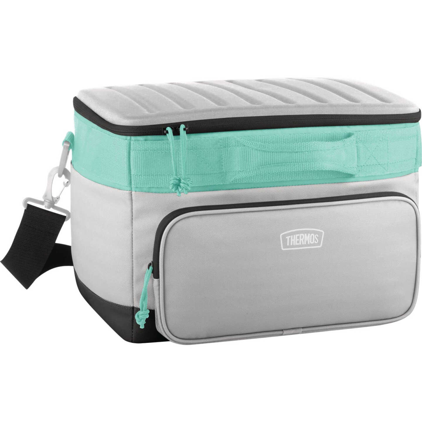 Thermos 24-Can Soft Side Cooler, Gray/Mint Image 1