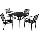 Outdoor Expressions 5-Piece Black Slat Dining Set Image 1