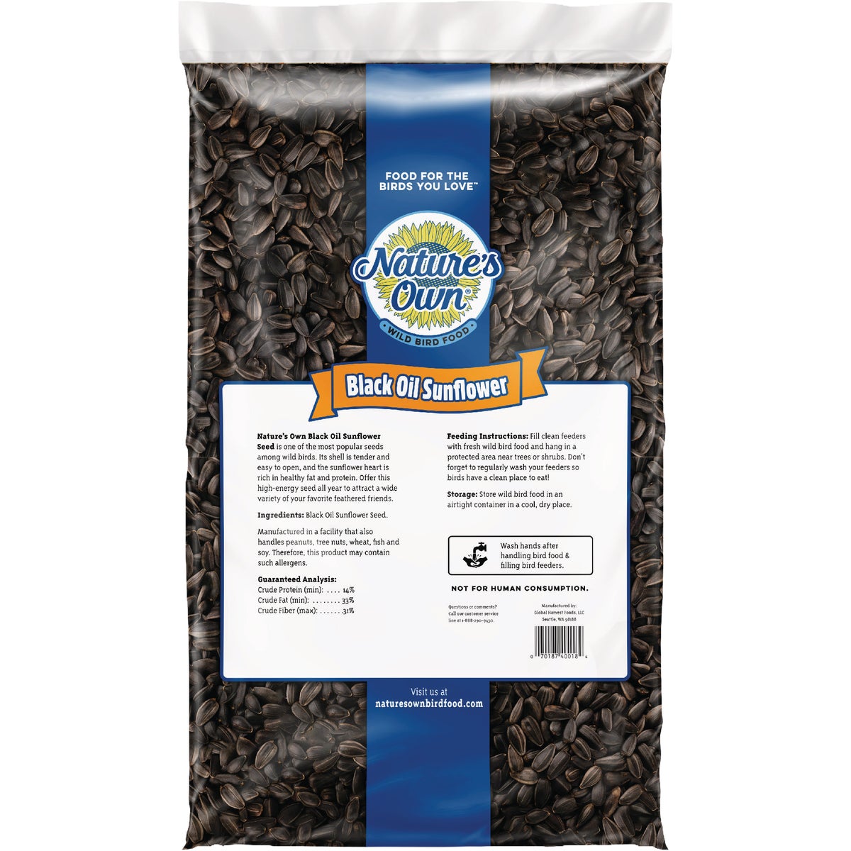 Nature's Own 20 Lb. Black Oil Sunflower Seed Image 2