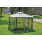 Outdoor Expressions 10 Ft. x 10 Ft. Gray & Matte Black Steel Gazebo Image 2