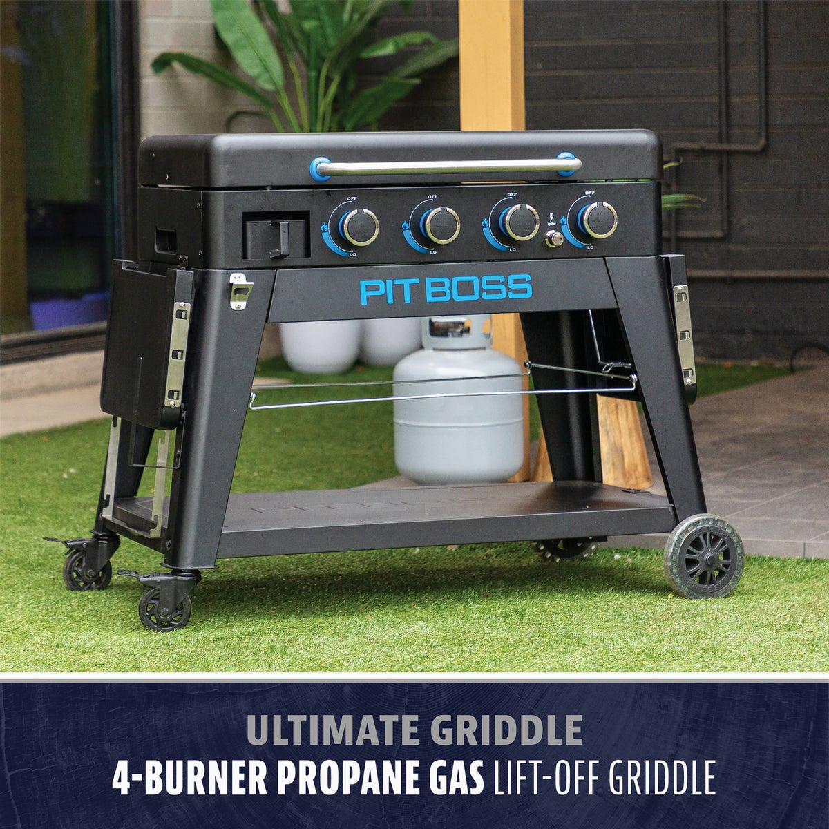 Pit Boss 4-Burner Black & Stainless Steel 46,000 BTU 647 Sq. In. Outdoor LP Gas Griddle Image 2
