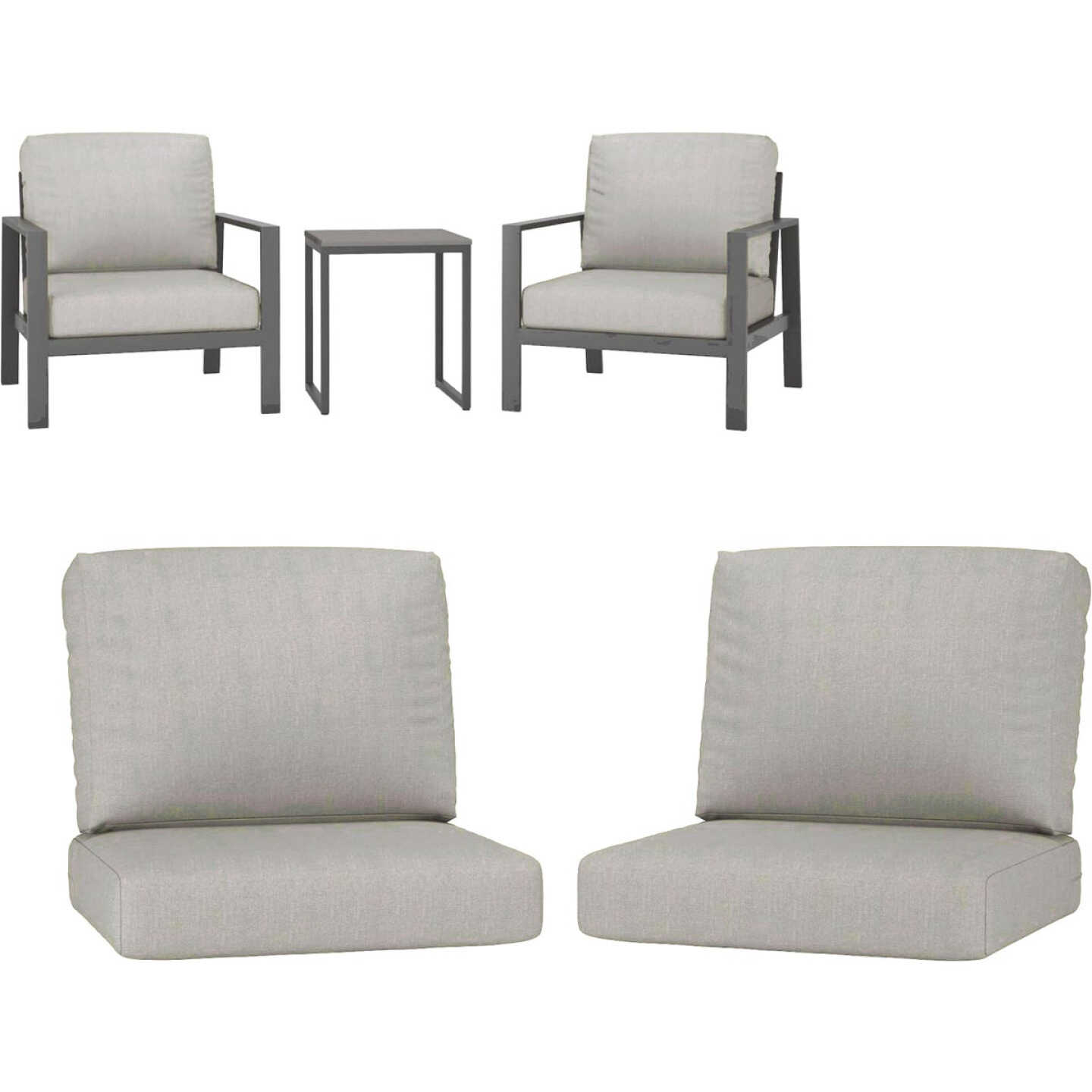 Northcape International Rockton Gray Polyester Chair Cushion Set Image 2