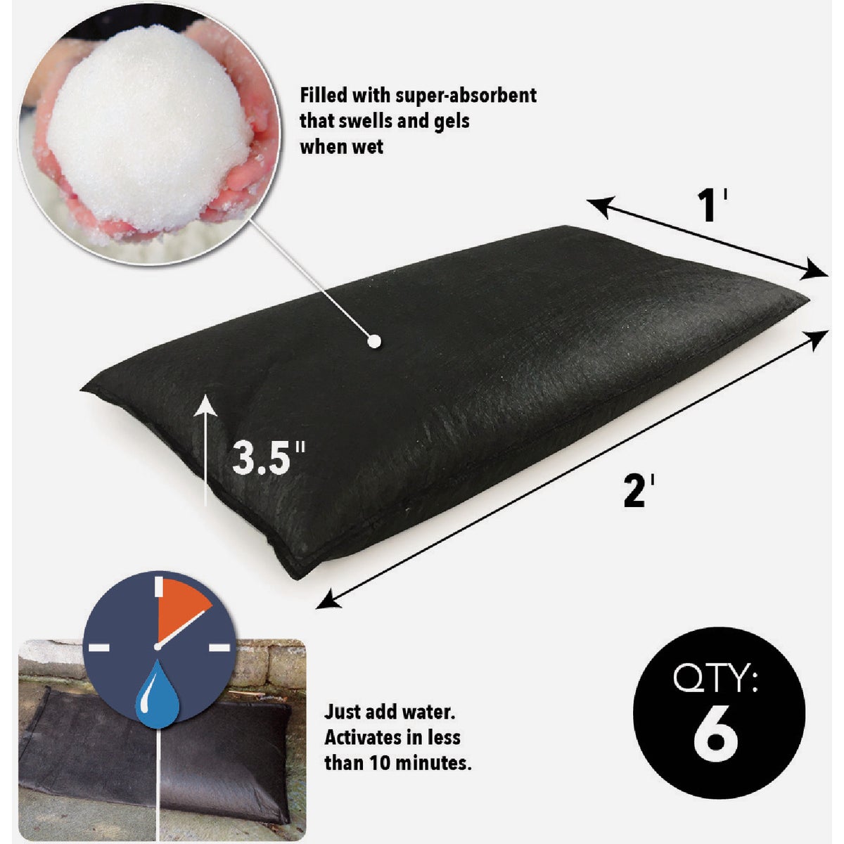 Quick Dam 12 In. x 24 In. Flood Bag (6-Pack) Image 3