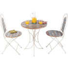 Alpine 3-Piece Weathered Wood Blue & White Bistro Set Image 6