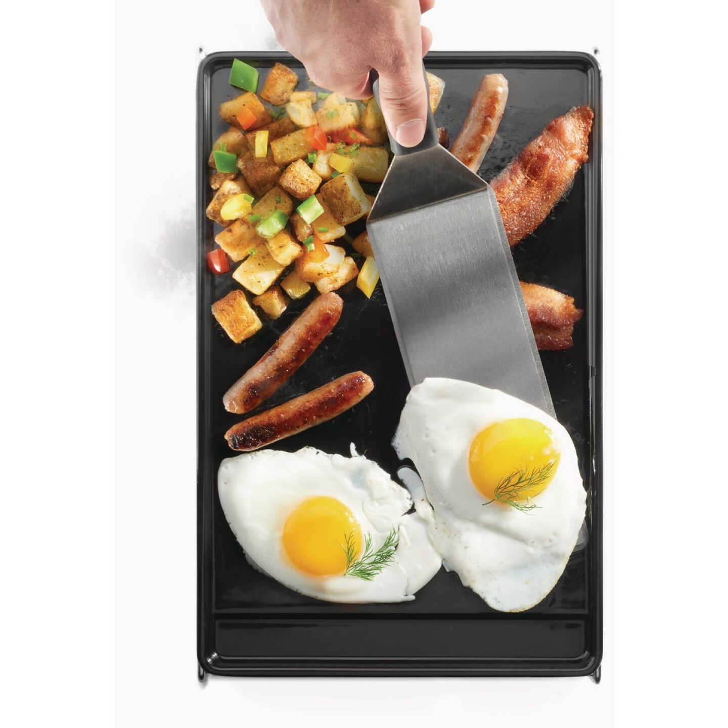 Napoleon 9.7 In. W. x 14.9 In. L. Porcelain-Enameled Cast Iron Griddle Image 3