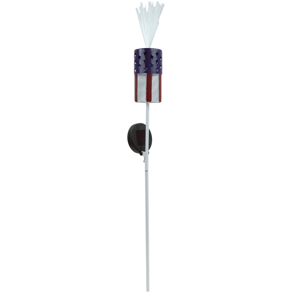 Alpine 33 In. H. Patriotic Metal Flag Firecracker Stake with LED Light