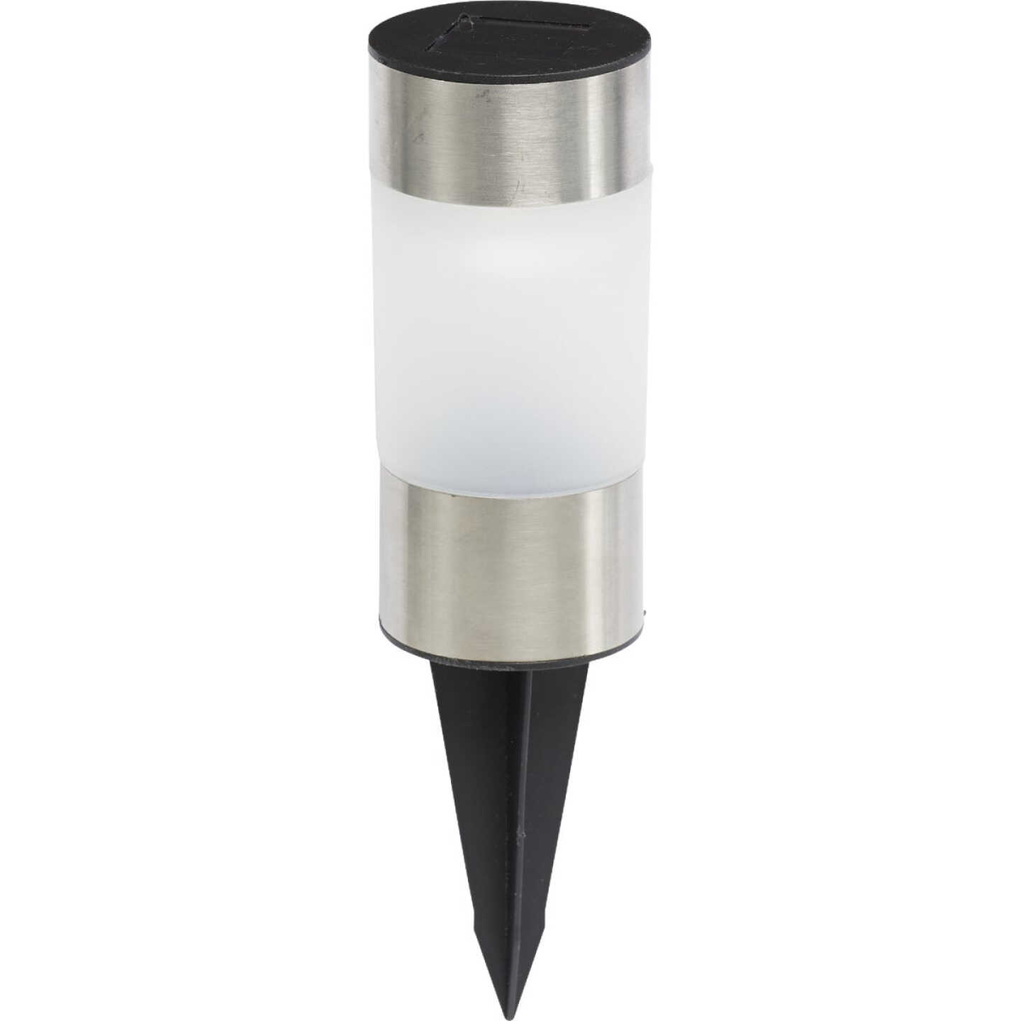 Stainless Steel White Light Solar Stake Light Image 1