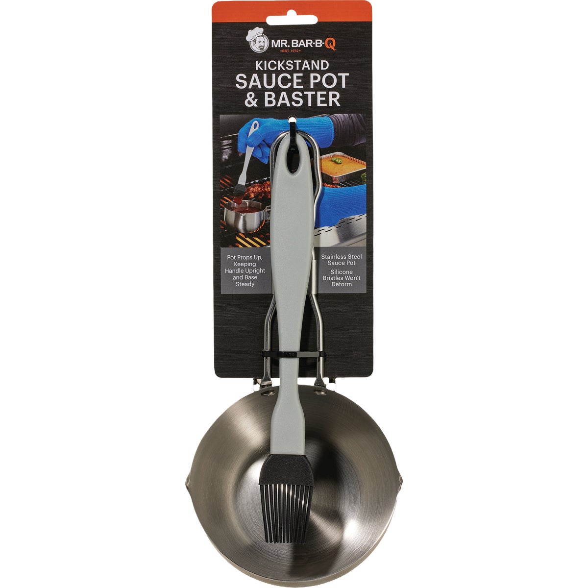 Mr. Bar-B-Q Kickstand Sauce Pot & Baster