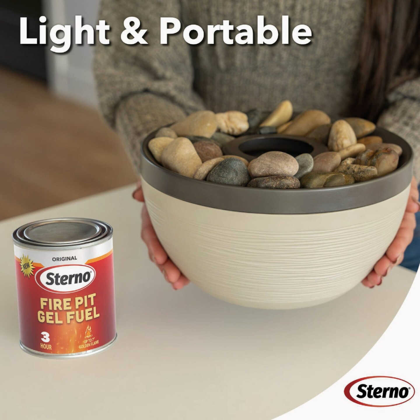 Sterno Medium Onyx with Black Lid Tabletop Fire Pit Image 6