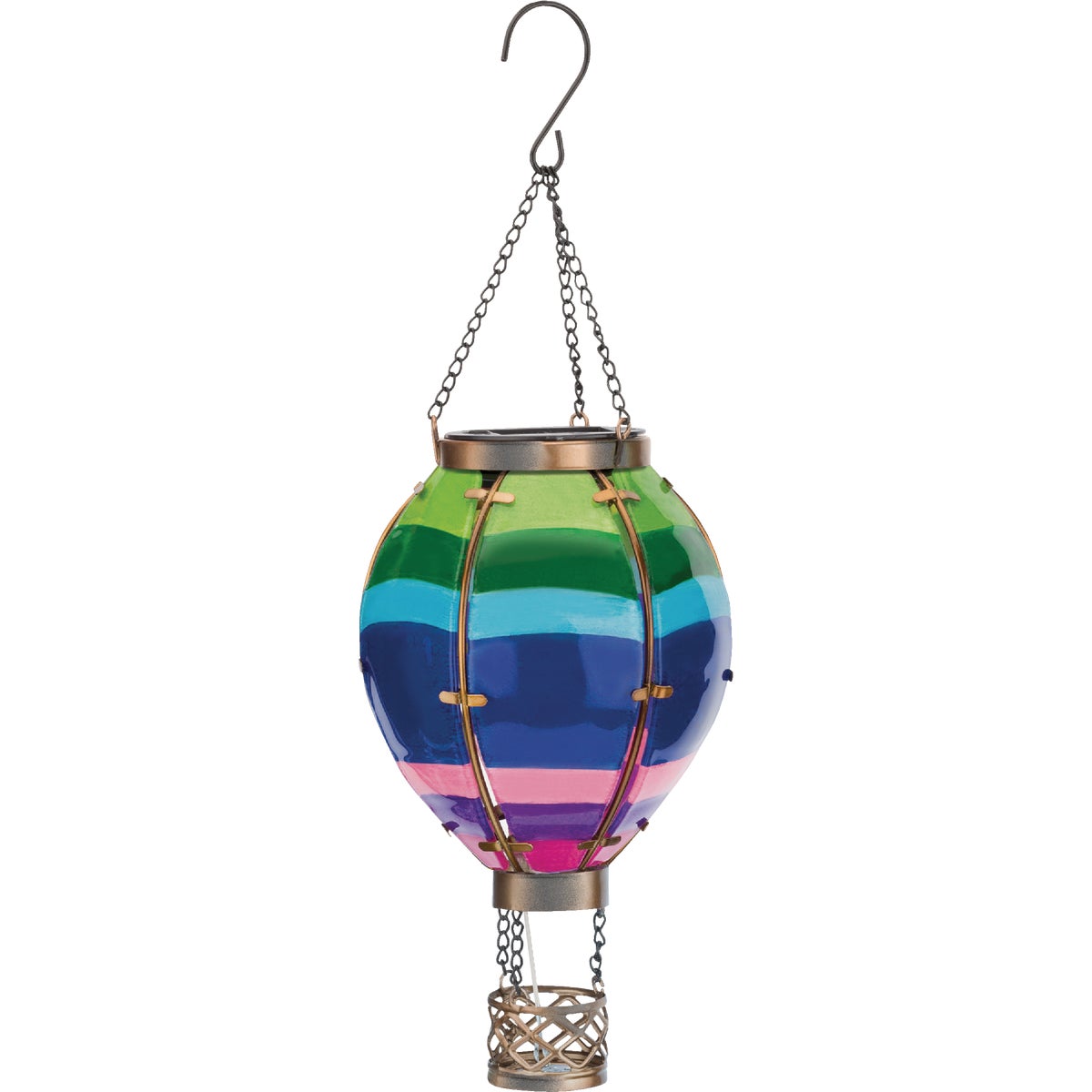 Regal Art & Gift Small Striped Hot Air Balloon Solar Lantern