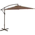 10 Ft. Round Steel Offset Brown Patio Umbrella - PFAS Free Image 4