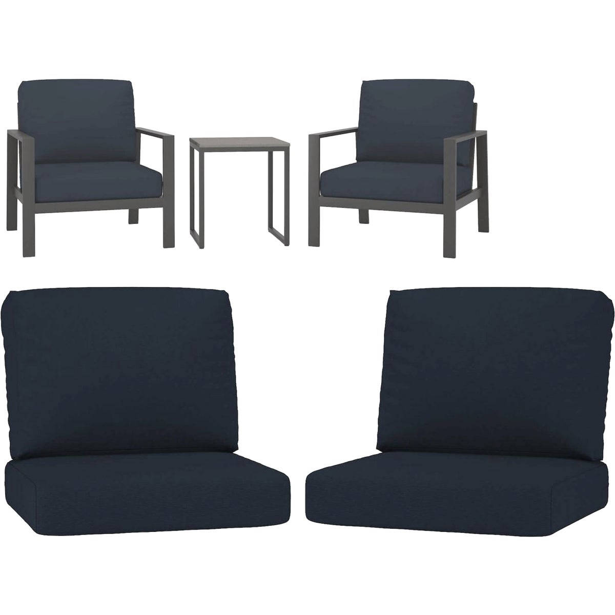 Northcape International Rockton Navy Polyester Chair Cushion Set Image 2