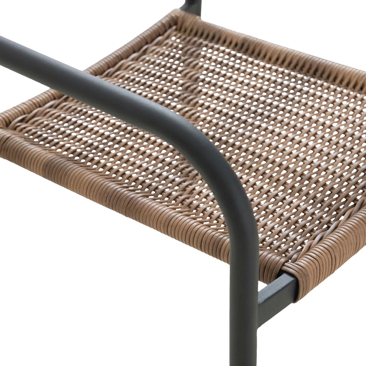 Sunjoy Heavy-Duty Steel Outdoor Brown Wicker Stacking Dining Chair With Black Frame Image 6